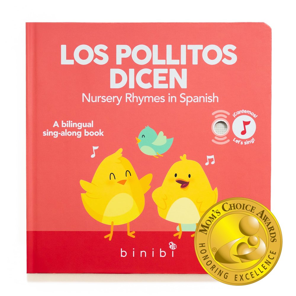 Binibi Spanish Musical Book for Babies & Toddlers 1-3 Los Pollitos Dicen & Other Nursery Rhymes | Spanish Learning for Kids | Bilingual Children's Book | Libro en espaol para bebs