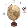 Replogle Lenox, 12"/30cm diameter Antique Style, Desktop Globe, Classic World Globe with up-to-date Cartography, Made in USA view 2