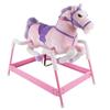 Spring Rocking Horse - Plush Bouncy Ride-On Toy with Fun Sounds, Wood Handles, and Adjustable Stirrups for Kids Ages 3 to 6 by Happy Trails (Pink) view 1