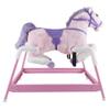 Spring Rocking Horse - Plush Bouncy Ride-On Toy with Fun Sounds, Wood Handles, and Adjustable Stirrups for Kids Ages 3 to 6 by Happy Trails (Pink) view 2