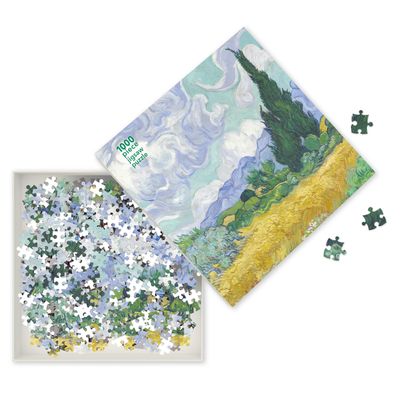 Adult Jigsaw Puzzle Vincent Van Gogh: Wheatfield with Cypress: 1000-Piece Jigsaw Puzzles