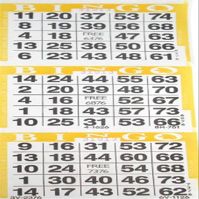 3 on Yellow Bingo Paper Cards - 1000 Sheets - 3000 Cards