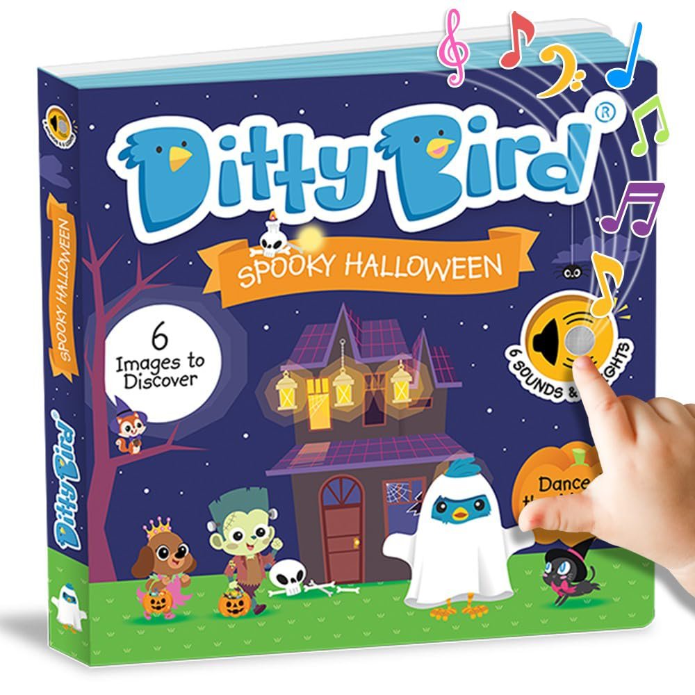Ditty Bird Halloween Musical Books for Toddlers 1-3 | Interactive Sound Board Books with Sturdy Construction