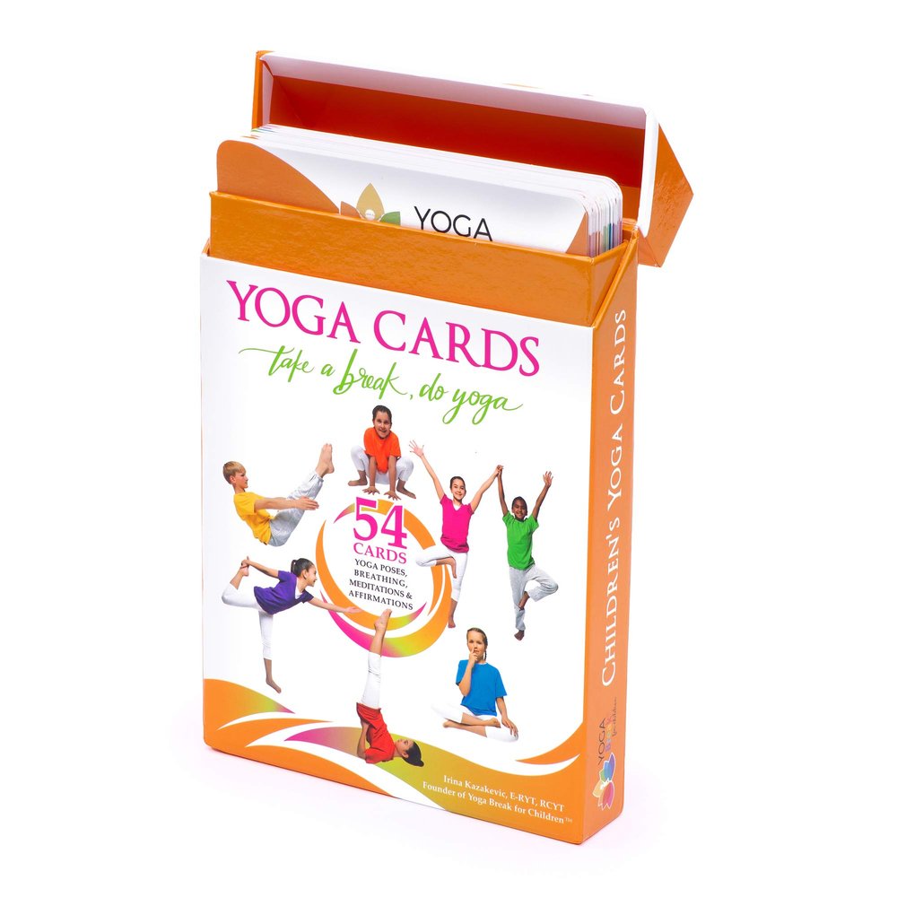 Kids Yoga Cards, 54 Educational Flash Card Deck for Children, 7 Sequences with Yoga Poses, Breathing Exercises, Meditations and Affirmations.