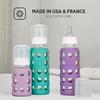Lifefactory 9-Ounce Glass Baby Bottle with Protective Silicone Sleeve and Stage 2 Nipple Cobalt Blue (LF110008C4) view 4