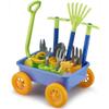 Liberty Imports Pull Along Garden Wagon and Gardening Tools Toy Play Set for Toddlers, Kids with Outdoor Tools, Plant Pots, Accessories view 1