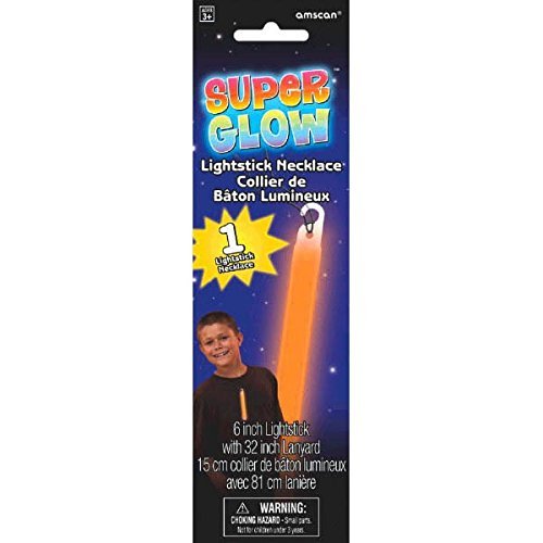 Amscan 311006.05 Orange Super Glow Stick Necklace, 1ct
