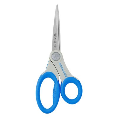 Westcott Soft Handle With Anti-microbial Protection, Blue, 8-inch Straight (14643)