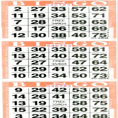 Sideline Hobby 3 Vertical Orange Bingo Paper Sheets (500 Sheets)