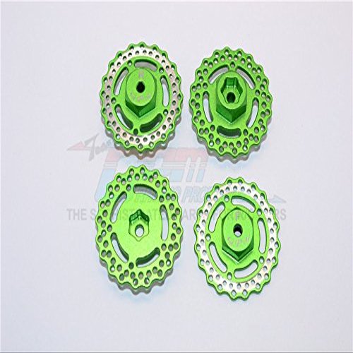 Axial Yeti Jr. Score Trophy Truck (AX90052) / Yeti Jr. Maverick (AXI90069) Upgrade Parts Aluminum Front and Rear Wheel Hex with Brake Disk - 4Pcs Set Green