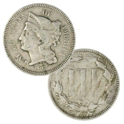 1865-1876 Nickel Three Cent Piece G/VG