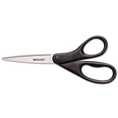 Westcott All Purpose Design Line Straight Scissors, Metallic Black, 8" (13139)