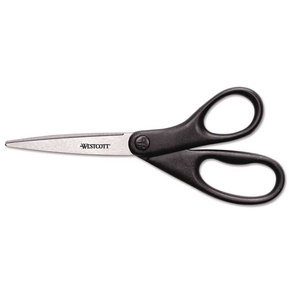 Westcott All Purpose Design Line Straight Scissors, Metallic Black, 8" (13139)