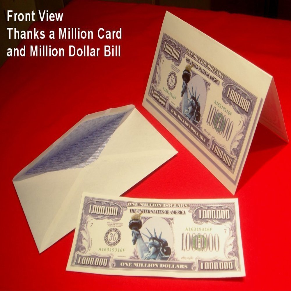 50 Million Dollar Bills with Bonus Thanks a Million Gift Card Set
