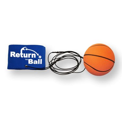 Return Ball - Basketball - Fun Single Player Toy for Indoor or Outdoor Play - Wrist Rebound Ball Fun for Friends and Family - Great as a Gift or a Present - Improve Coordination and Reaction Time