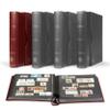 LIGHTHOUSE PREMIUM Bonded Leather Cover Stockbook for Stamps - 64 Black Cardstock A4 Pages with Clear Strips and Double Linen Hinges - Slipcase Included - Red view 1