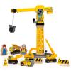 Bigjigs Rail Big Yellow Wooden Crane Construction Play Set with Vehicles & Accessories view 4