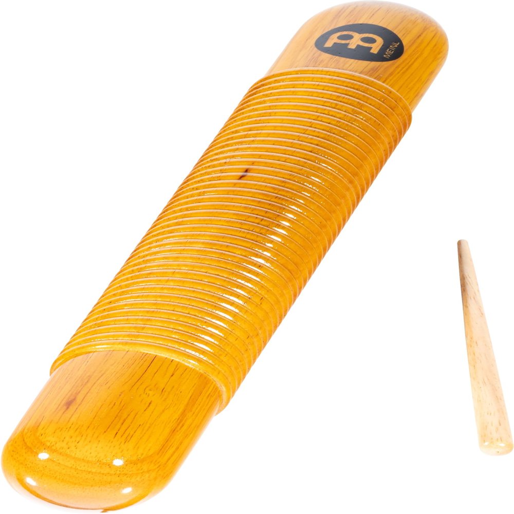 Wood Guiro with Scraper and Grip Holes NOT MADE IN CHINA Great for Latin American Music, 2-YEAR WARRANTY