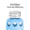 Lifefactory 4-Oz Glass Baby Bottle with Protective Silicone Sleeve and Stage 1 Nipple Sky Blue view 3