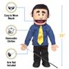 25" George, Peach Dad/Businessman, Full Body, Ventriloquist Style Puppet view 3