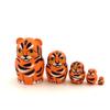 BuyRussianGifts 1.25" Tall Tiger MINI Nesting Dolls Russian Hand Carved Hand Painted 5 Piece Matryoshka Set view 1
