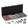 Fat Cat Bling 13.5 Gram Texas Hold 'em Clay Poker Chip Set with Aluminum Case, 500 Striped Dice Chips view 1