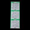 3 on Pushout Bingo Paper Game Cards - Green - 250 Sheets - 3.75 Inch by 10.75 Inch Size Disposable Sheet - No Duplicates - Made in USA view 1