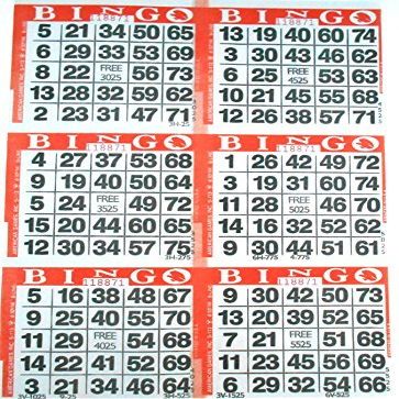 American Games 6 on Orange Bingo Paper Cards - 500 Sheets - 3000 Cards