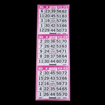 3 on Pushout Bingo Paper Cards - Purple - 250 sheets - 750 cards