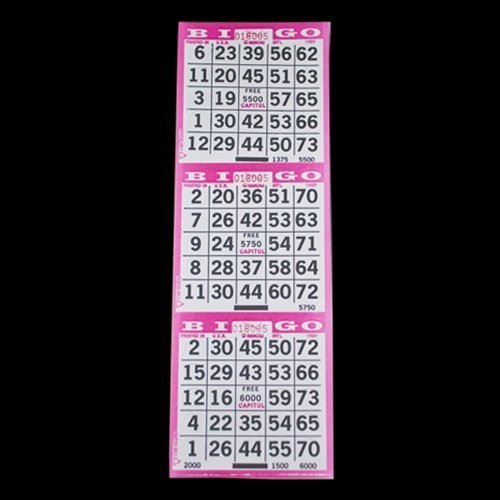 3 on Pushout Bingo Paper Cards - Purple - 250 sheets - 750 cards