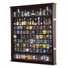 sfDisplay.com,LLC. XL Shot Glass Display Case Rack Holder Cabinet for Tall Shooter and Mini Liquor Bottle -Cherry view 1