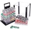 Brybelly Ace Casino Poker Chips Set - 1000 Heavyweight (14-Gram) Clay Composite Chips, Acrylic Display Case and Holders - Professional Supplies, Kits, Holders, & Storage Container view 2