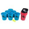 HEY! PLAY! Giant Yard Pong Outdoor Game Set with 12 Buckets, 2 Balls, and Carrying Tote - Outdoor Lawn Games and Activities for Family (Blue and Red) view 1