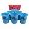 HEY! PLAY! Giant Yard Pong Outdoor Game Set with 12 Buckets, 2 Balls, and Carrying Tote - Outdoor Lawn Games and Activities for Family (Blue and Red) view 2