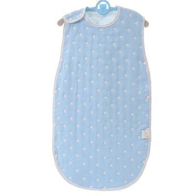 100% Cotton Muslin Sleep Sack Sleeping Bag Wearable Blanket Blue Dot45x80cm