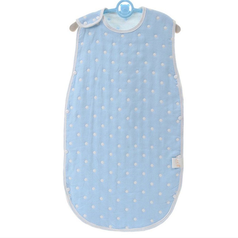 100% Cotton Muslin Sleep Sack Sleeping Bag Wearable Blanket Blue Dot45x80cm