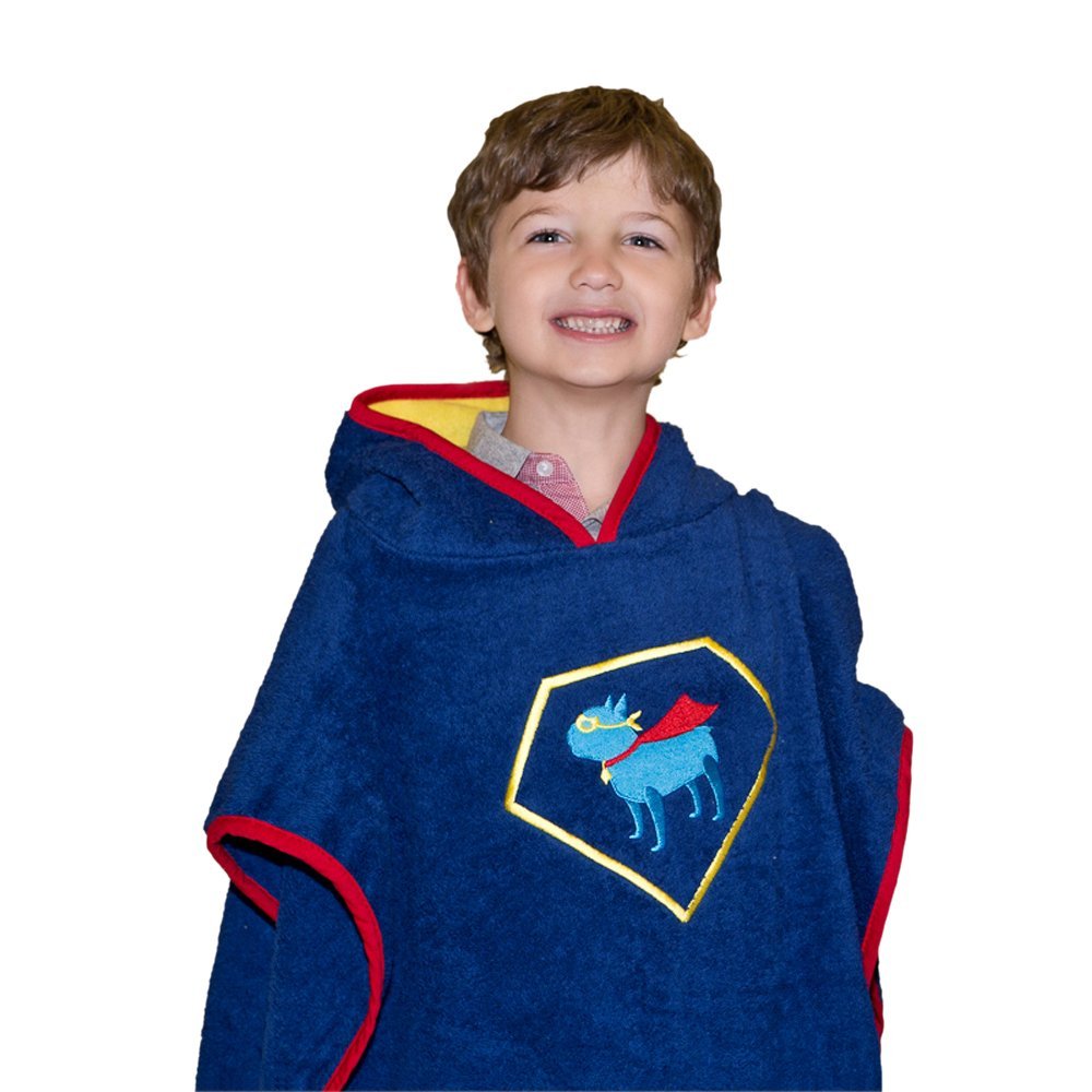 28 x 30 Super Hero Poncho, Navy, Frenchie Mini Couture