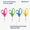 Westcott School Scissor Caddy and 5-Inch Blunt Safety Scissors for Kids, Back to School, Classroom Supplies, Assorted, 24 Pack (14756) view 2
