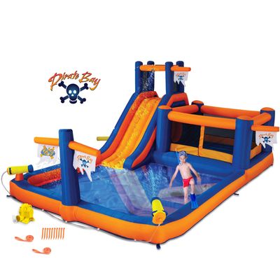Blast Zone Pirate Bay - 20x12 Huge Wet/Dry Bounce House Water Park - Blower - Slide - Climbing Wall - Tunnel - Cannons