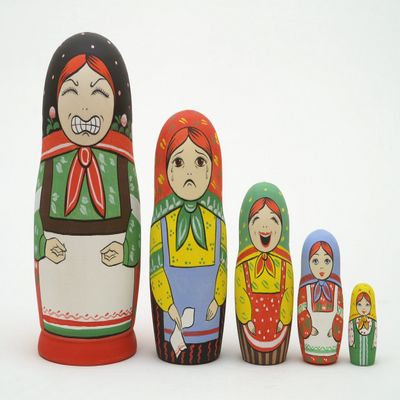 Golden Cockerel Stress Reliever Russian Nesting Doll 5pc./6" Collectible
