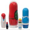 Golden Cockerel Made in Russia Authentic Russian Nesting Polar Christmas Doll 5pc./6" aka Traditional Santa Claus and Friends Collectible Babushka Russian Doll 100% Guaranteed! view 4