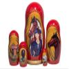 Golden Cockerel Cowgirl Western Horse Nesting Doll 5pc./6" Equestrian Matryoshka Russian Wooden Stacking Doll view 1