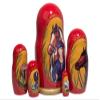 Golden Cockerel Cowgirl Western Horse Nesting Doll 5pc./6" Equestrian Matryoshka Russian Wooden Stacking Doll view 2