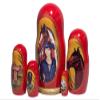 Golden Cockerel Cowgirl Western Horse Nesting Doll 5pc./6" Equestrian Matryoshka Russian Wooden Stacking Doll view 3