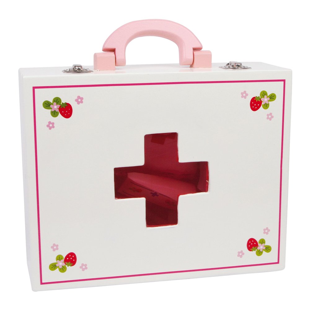 Small Foot Doctor's Case Made of Robust Wood with Lots of Accessories, 22-Piece Set for Children, Role Toy from 3 Years, 6113