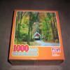 1000pc. Jigsaw Puzzle-Little Red Bridge in the Woods view 1