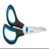 Westcott 8 inch Easy Grip Left Handed Soft Grip Scissor - Black/Blue view 1