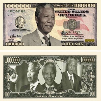 10 Nelson Mandela Million Dollar Bill with Bonus Thanks a Million Gift Card Set