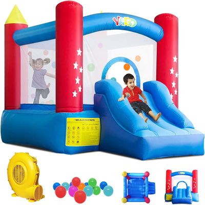 Yard Bounce House for Kids 3-8, Inflatable Bounce House with Slide, Bouncy House with Blower & Play Balls for Indoor Outdoor, 9.5x6.5x6.5FT Bouncy Castle for Toddlers Party