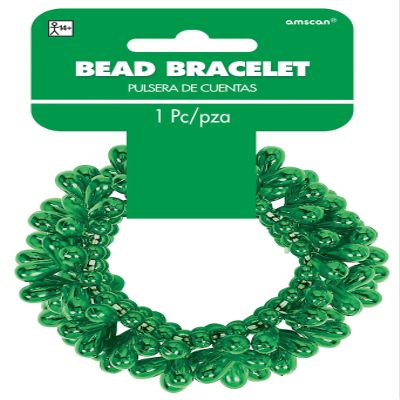 Amscan 397495.03 Shindigz Drop Bead Bracelets Costume Accessories, Green, 3" Party Favors,